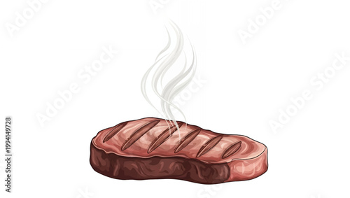 Grilled Steak with Grill Marks and Steam 2.
