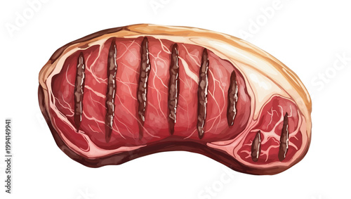 Grilled Steak with Visible Grill Marks.