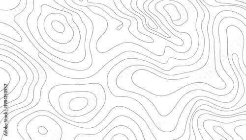 Abstract topographic contour lines background, flowing organic shapes map style vector illustration