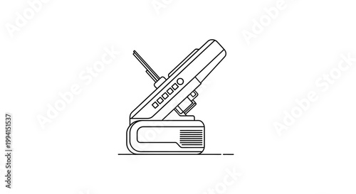 Line Art Illustration of a Cordless Power Tool Battery Charger