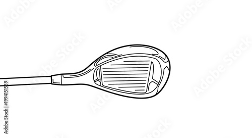 Line Art Illustration of a Golf Hybrid Club
