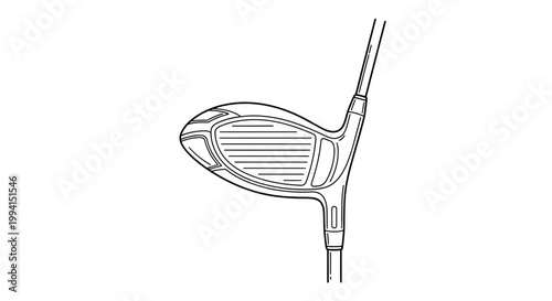 Line Art Illustration of a Golf Driver Club Head