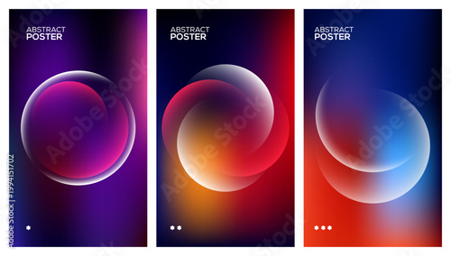 Bild auf Leinwand Abstract Gradient Sphere Background with Blurred Circles, Vibrant Colors, and Fluid Shapes