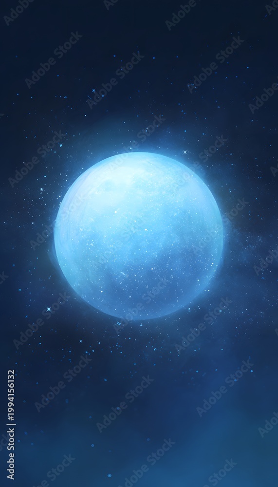 Obraz premium Luminous planet illustration evokes serene cosmic beauty ideal for elegant futuristic design concepts