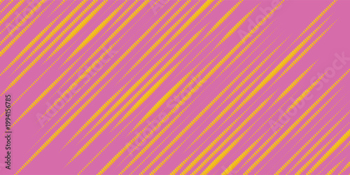 Vibrant pink and yellow diagonal stripes cover the entire abstract background