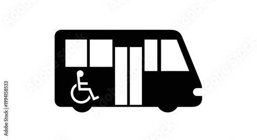 Accessible bus transport icon for disabled passengers.