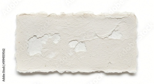 A close-up view of a pressed paper texture with torn edges and cracks, showcasing its rough surface and natural fibers in a detailed, high-quality image.