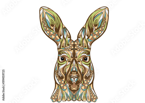 Tableau sur toile ethnic kangaroo