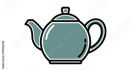 Teapot with lid and handle.