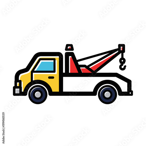 Tow truck vehicle for roadside assistance.