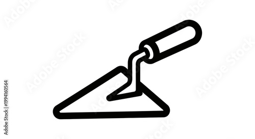 Trowel with handle for applying material.