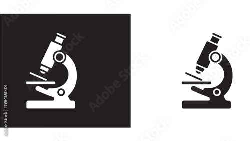 Microscope Icon Minimalist Science and Laboratory Research Design