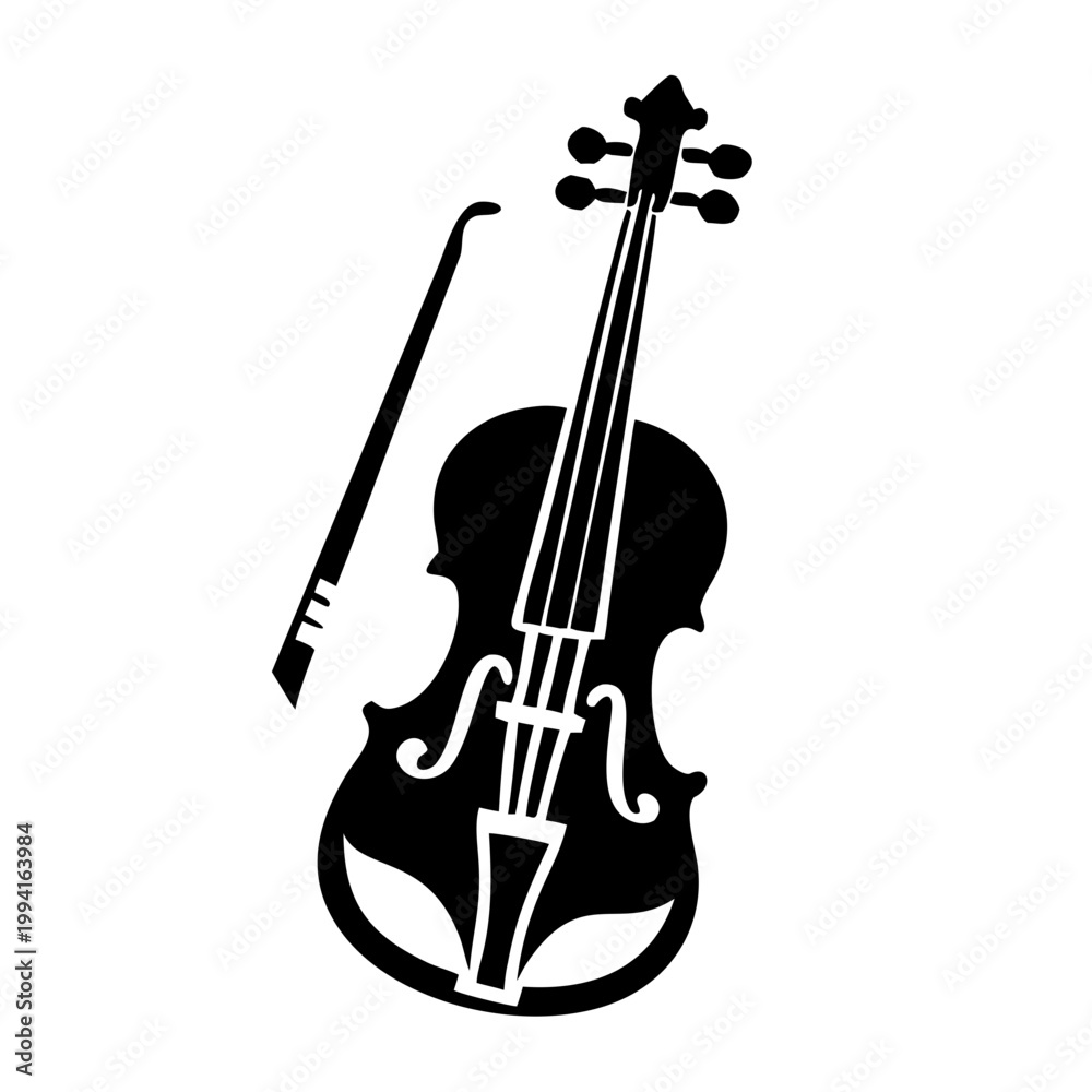 Fototapeta premium silent violin icon silhouette illustration for music and performance design