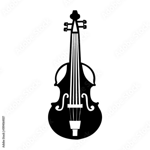 electric cello icon silhouette illustration for music and performance design