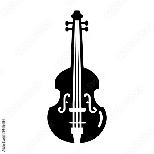 electric double bass icon silhouette illustration for music and performance design