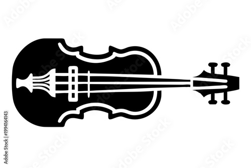 silent violin silhouette illustration for music and performance design