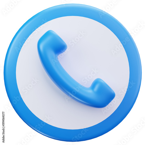 Phone Call Basic Icon Button 3D Illustrations