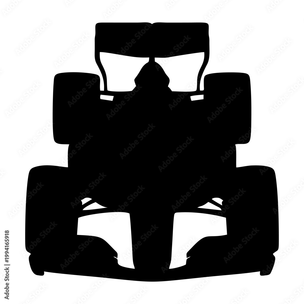 Fototapeta premium silhouette of a formula one car on a white background