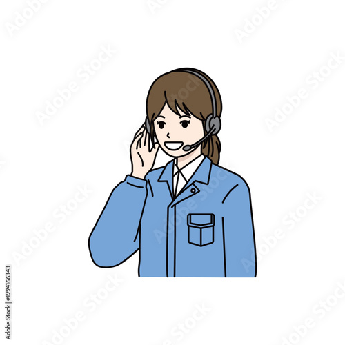 インカムでオペレーションする女性作業員