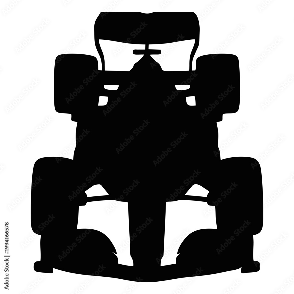 Fototapeta premium silhouette of a formula one car on a white background