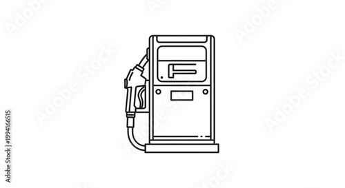 Gas Station Pump Icon Line Art Illustration