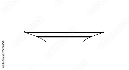 Minimalist Line Art Illustration of a Dinner Plate