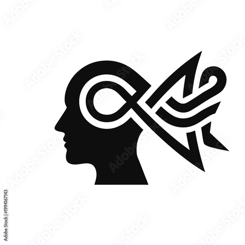 “Creative Mind Flow – Abstract Human Head with Infinite Ideas Concept”