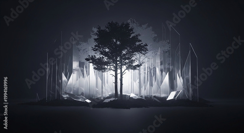 Synthetic Forest Silhouette – Artificial Ecosystem forest, artificial, synthetic, silhouette