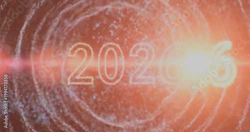 New Year Transition 2025 to 2026 Neon Effect.