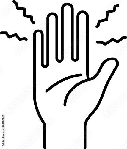 Trembling Hand and Sensory Vibration Linear Icon