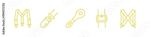 Tableau sur toile Doodle icons: Suspenders, knot, loop, buckle, criss-cross straps