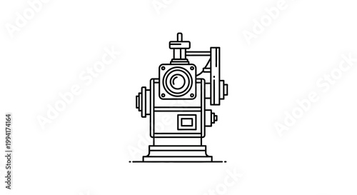 Industrial Water Pump Line Art Icon