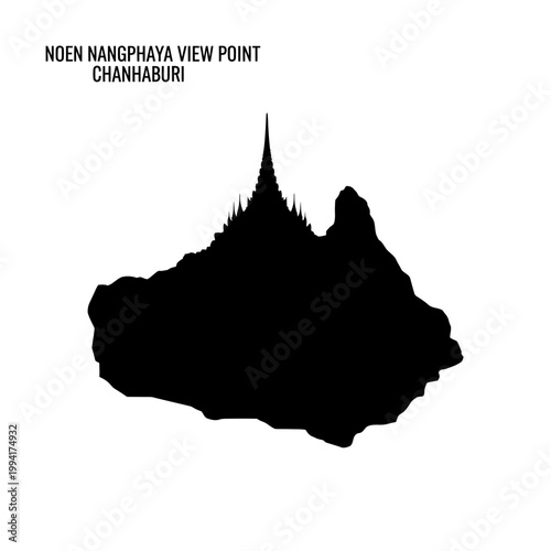 Black silhouette of Noen Nangphaya View Point Chanthaburi Thailand