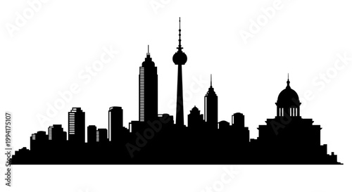 Berlin Germany City Skyline Silhouette Vector Illustration