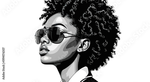African American woman with sunglasses.
