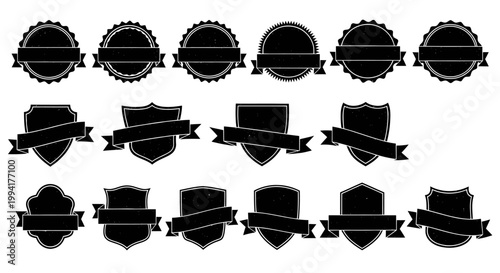 Black Label Badges and Shields Set.