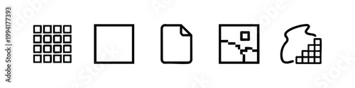 Line Art Abstract Layout and Interface Design Icons