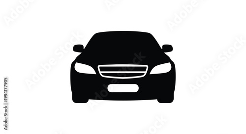 A striking black silhouette depicts the front view of a modern sedan emphasizing its sleek design silhouette high quality