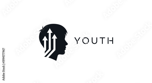 Youth development and growth concept with upward arrows.
