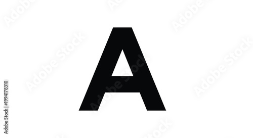 A stark minimalist image featuring a large black uppercase letter a centered on a white background high quality