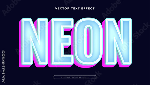 Bright neon blue and pink glowing text effect with soft volumetric lighting on dark background