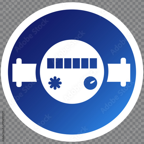 A modern water metering device with a simple design with elements of technology and style