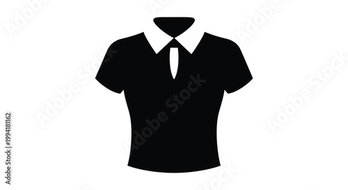 A stark black silhouette depicts a man s formal attire including a shirt collar and tie silhouette high quality