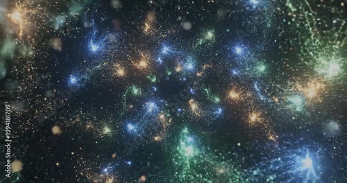 Vibrant Galaxy Clusters in Deep Space.