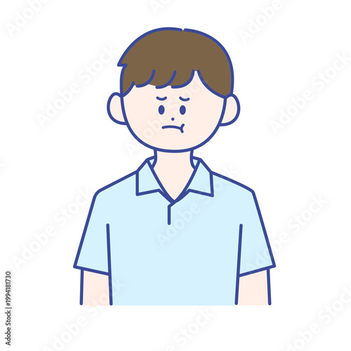 怒る男性介護士の半身イラスト