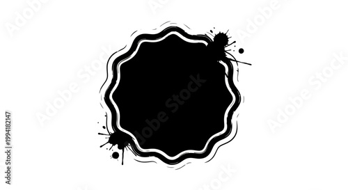 Black Ink Splatter Stain Design Element.