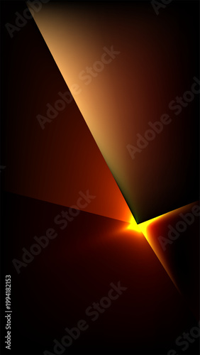 abstract luxury background sharp golden light source illuminates dark copper planes against a black backdrop modern elegance