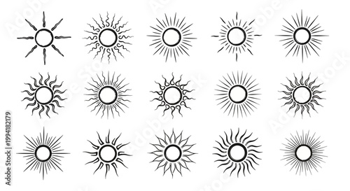 Collection of Various Sunburst Designs.