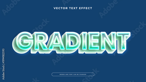 High quality gradient text effect with a modern cyan and teal glowing style featuring a 3D perspective and soft shadow on a dark blue background