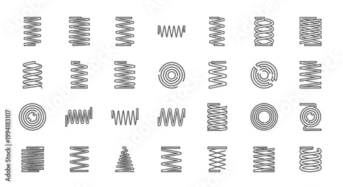 collection of different types of springs vector icons and illustrations